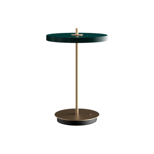 Asteria Move portable bordlampe, grøn og messing • UMAGE