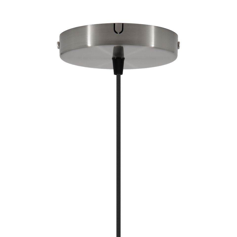 Rosette loftroset med ledning og fatning E27, børstet stål look • UMAGE