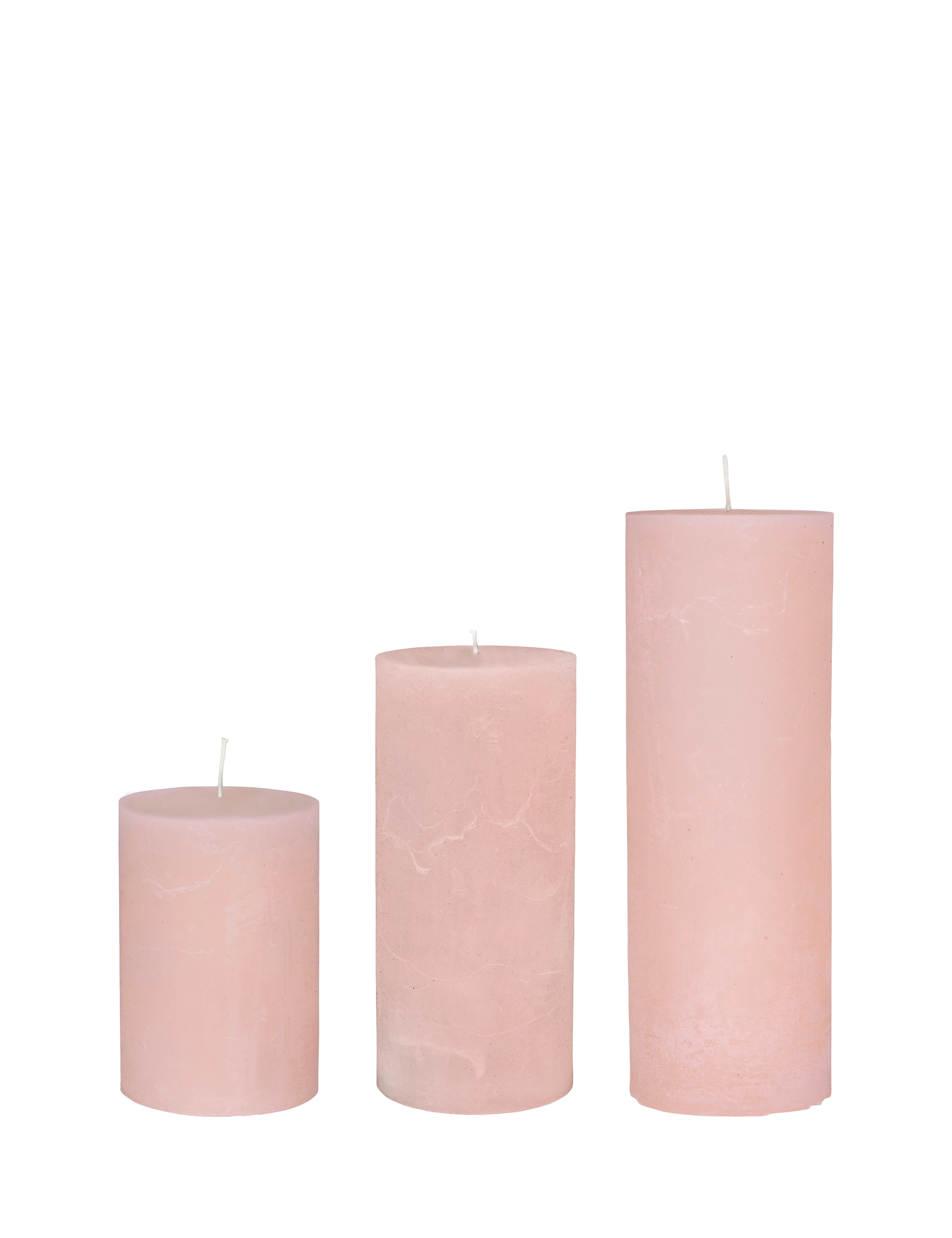 Rustic candle bloklys, diameter 7 cm - ROSE • Cozy living