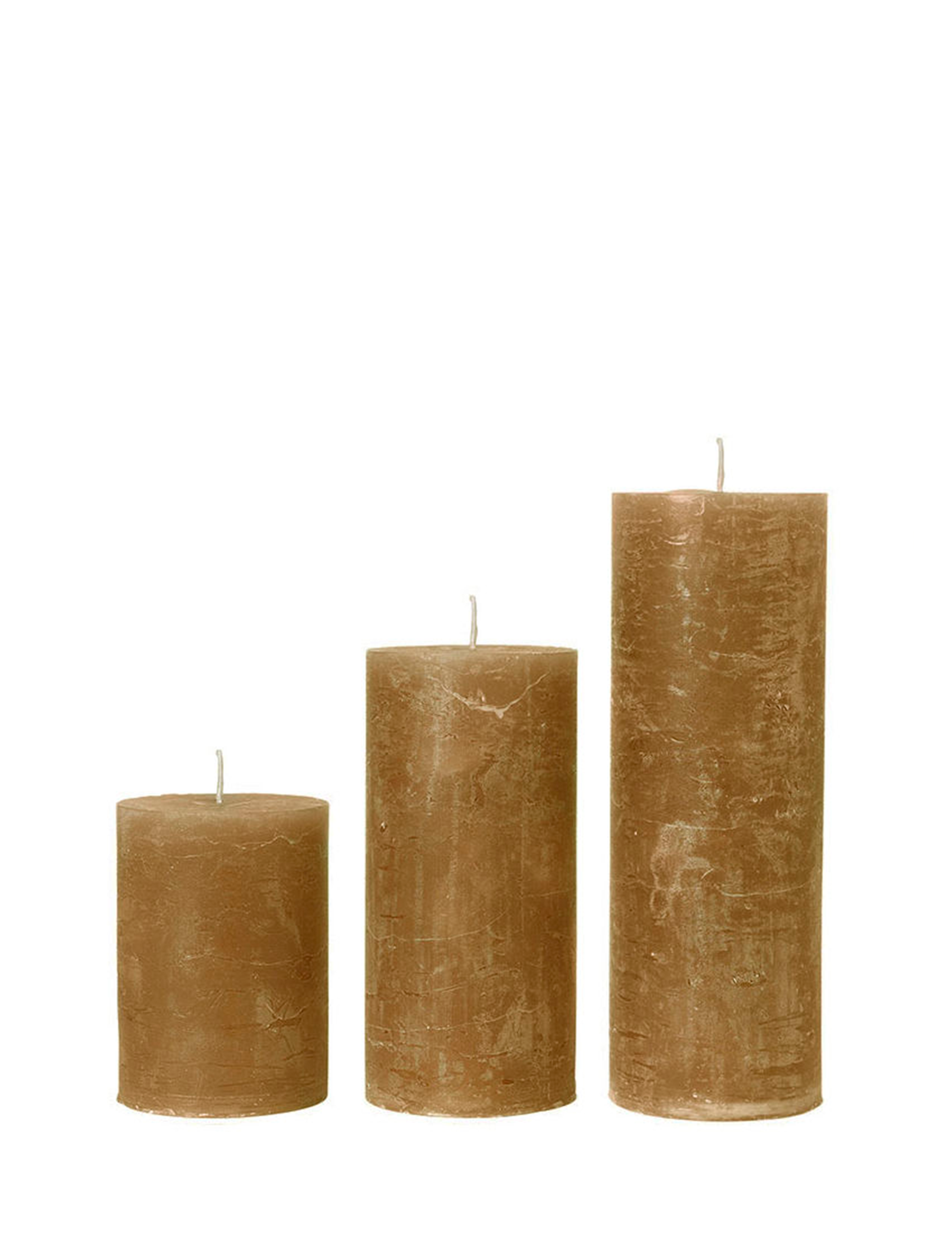 Rustic candle bloklys, diameter 10 cm - AMBER • Cozy living