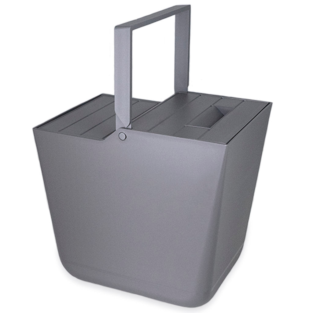 Affaldsspand på 16 liter i mørkegrå plast med hank