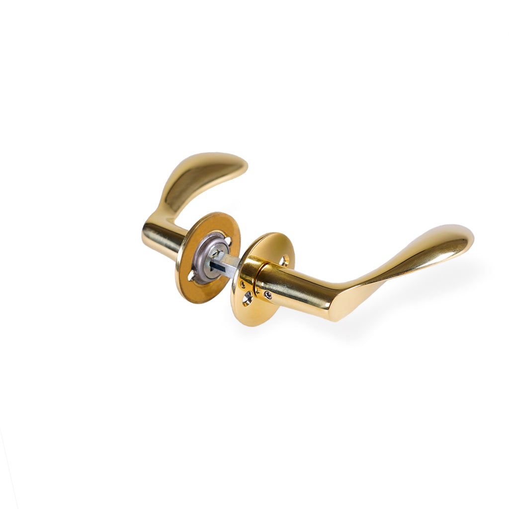 Dørgreb: Arne Jacobsen dørhåndtag - AJ97 dørgreb i poleret messing 97 mm. lille model c/c 30 mm.