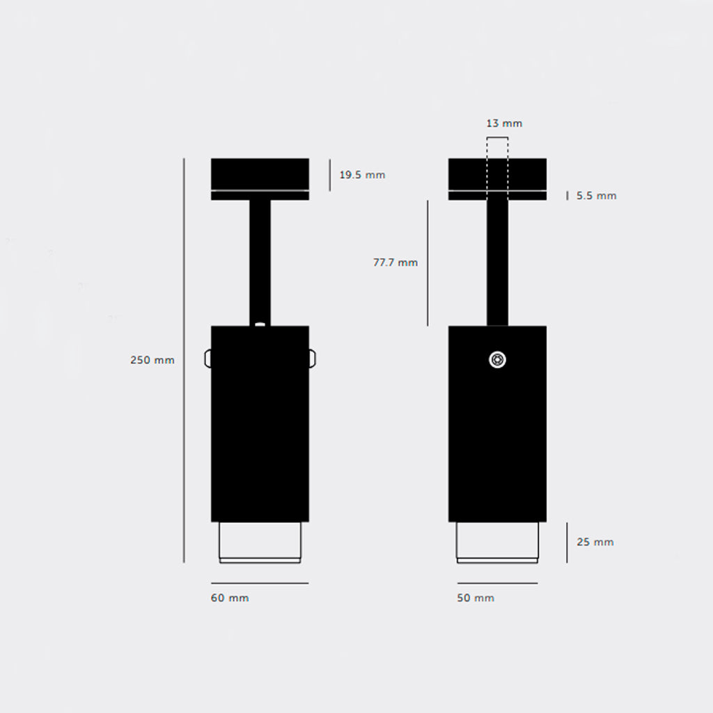 Exhaust spot Linear i graphite med messing detaljer  • Buster + Punch