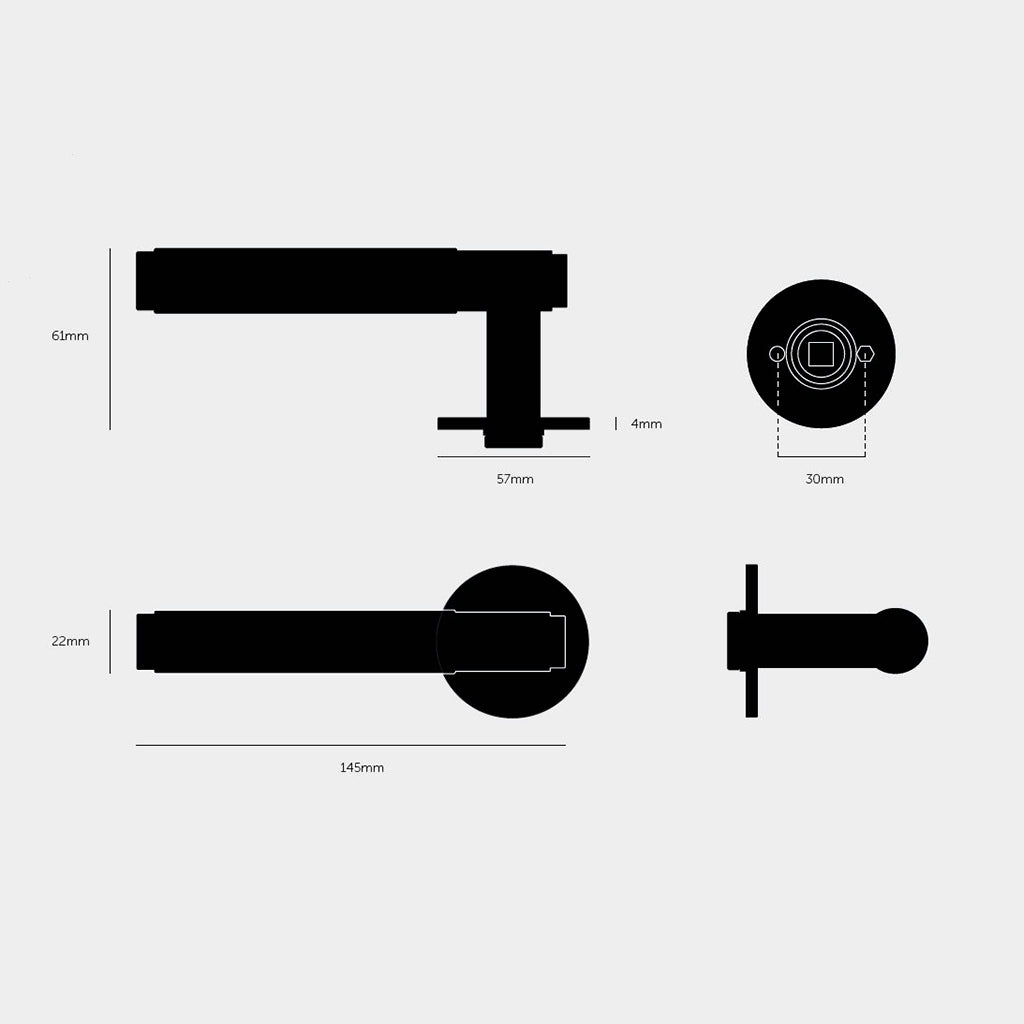Eksklusivt dørhåndtag fra Buster + Punch i rustfri stål med diamond cut (cross) mønster