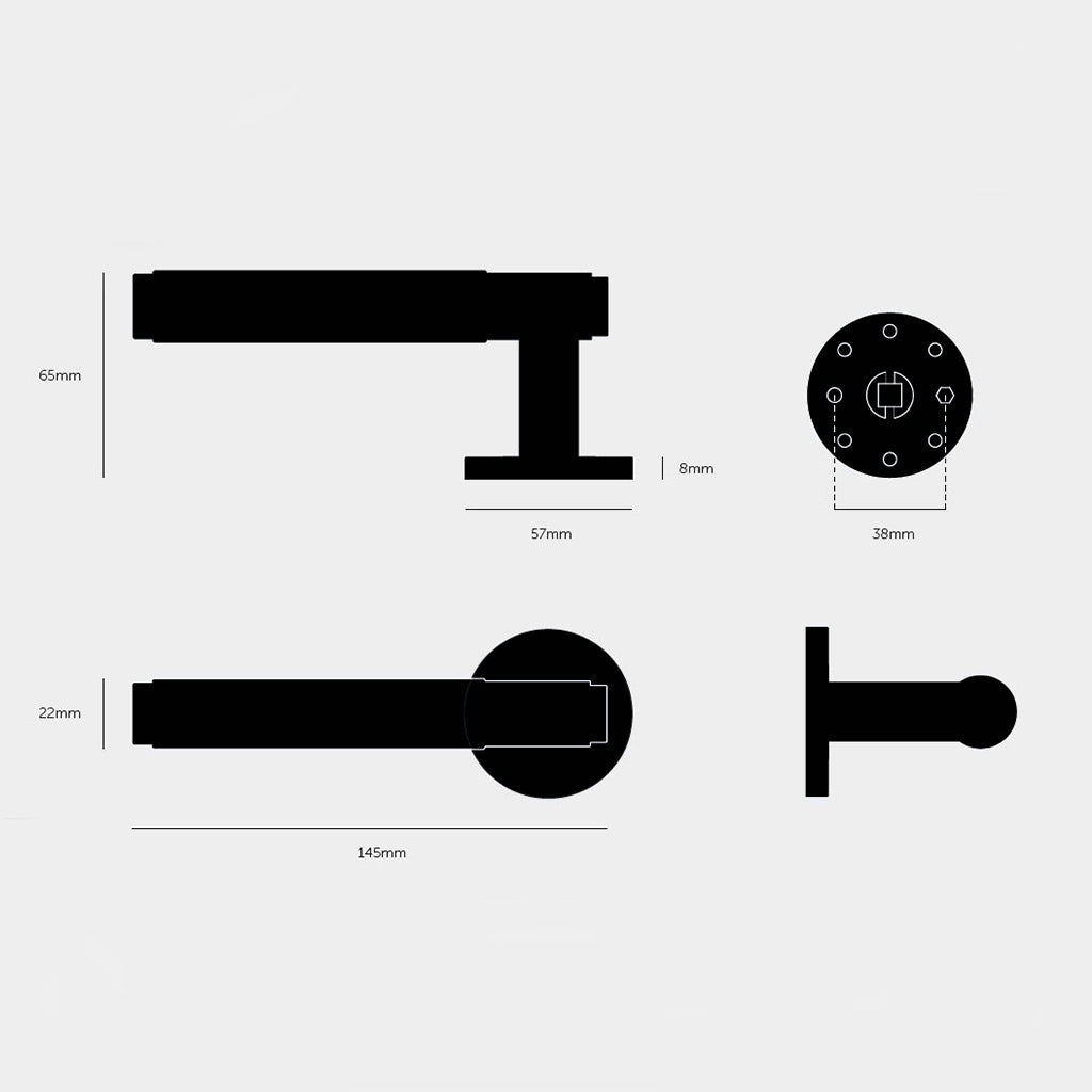 Cross dørhåndtag i rustfrit stål med diamond cut mønster • Buster + Punch