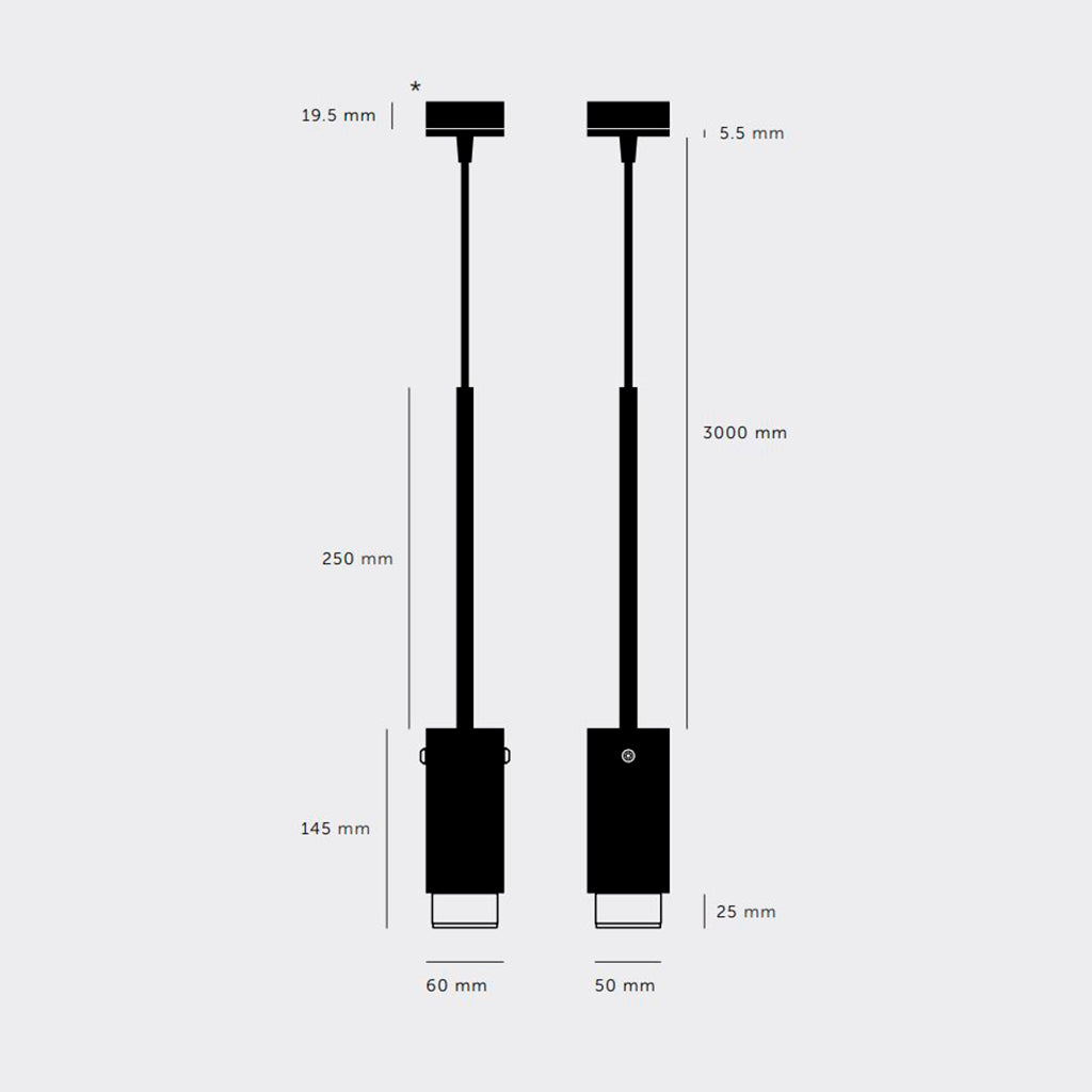 Exhaust pendel Linear i graphite med detaljer i gun metal  • Buster + Punch