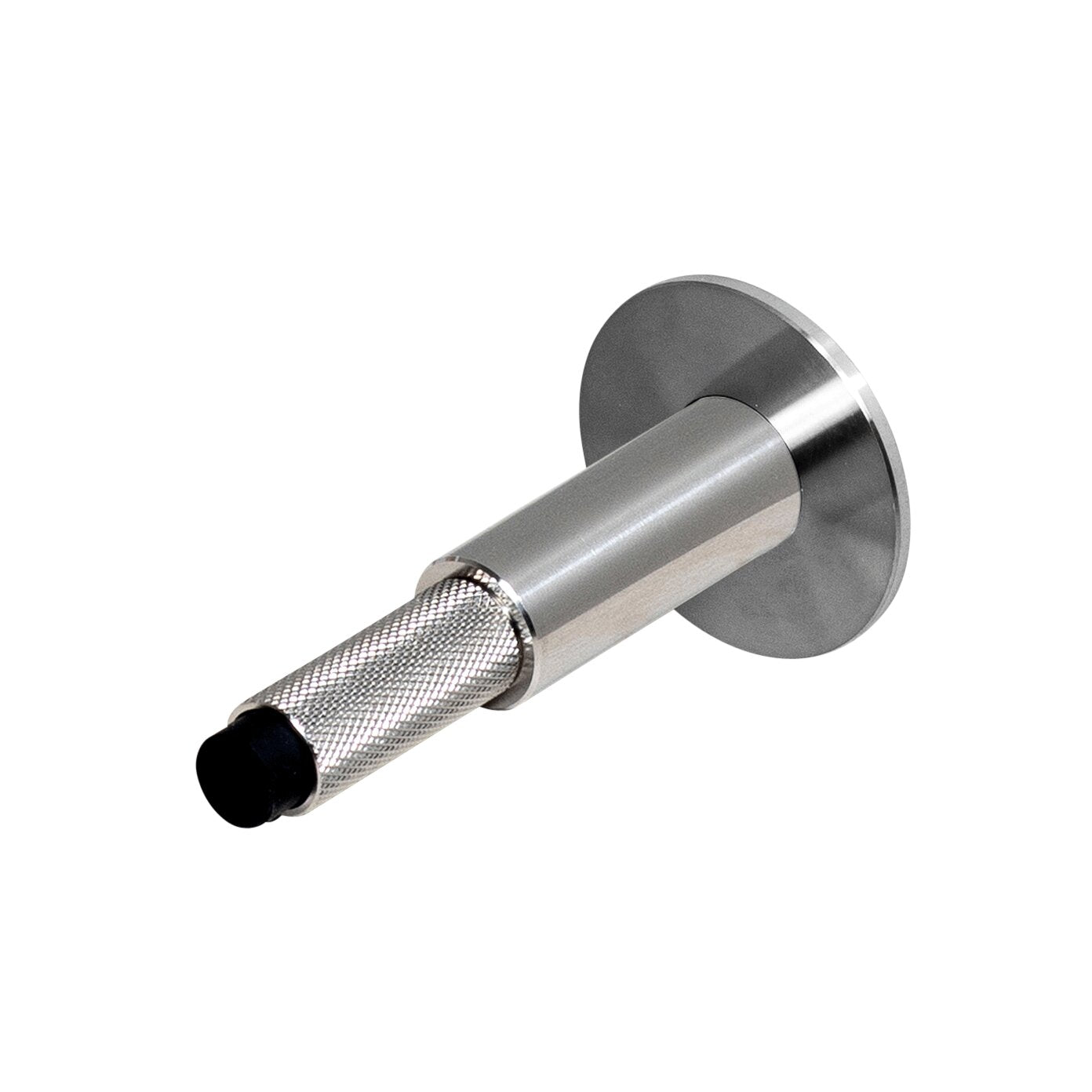 Eksklusiv dørstopper til vægmontering i massiv rustfri stål fra Buster + Punch med diamond cut (cross) mønster.