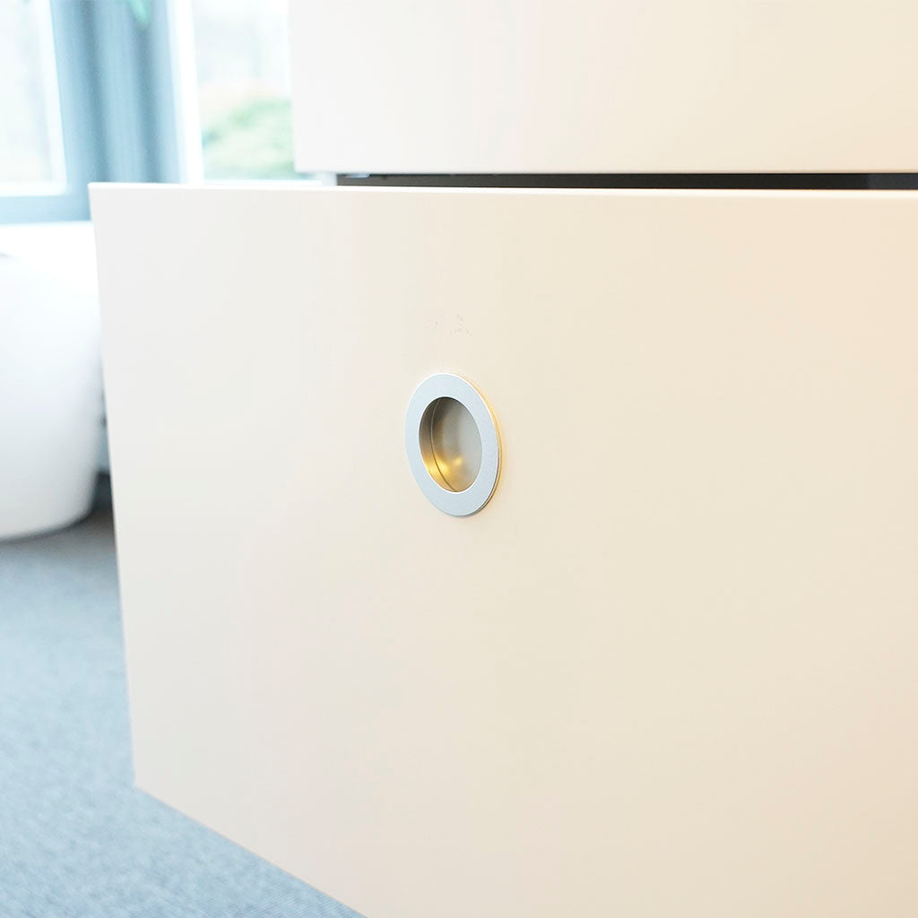 Skålgreb: Faxe • Skålgreb i sølvfarvet i Ø55/60 mm