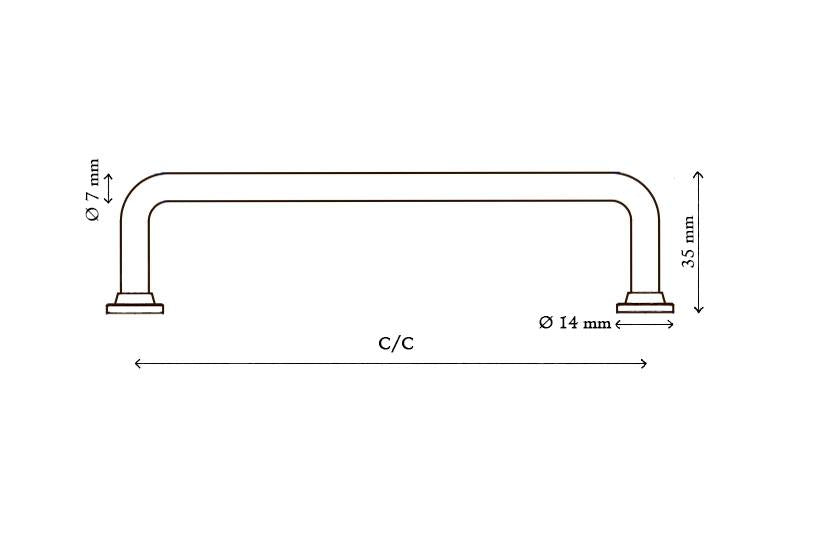 Frederiksberg • Køkkengreb, blank messing med lak
