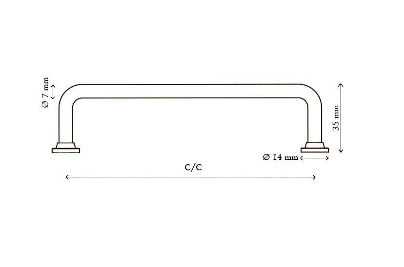 Frederiksberg • Køkkengreb, bruneret messing