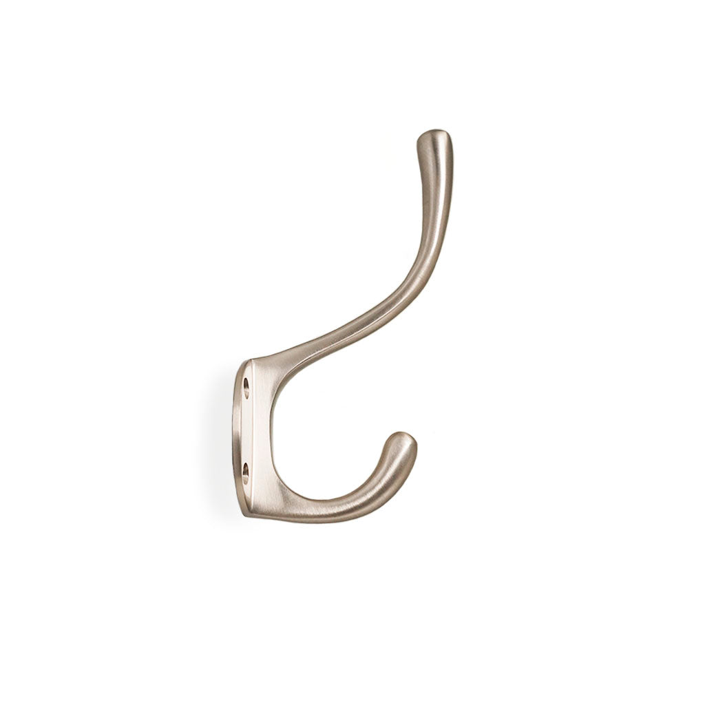 Knage-krog: Göteborg • Hattekrog i messing i satinforniklet 120 mm.