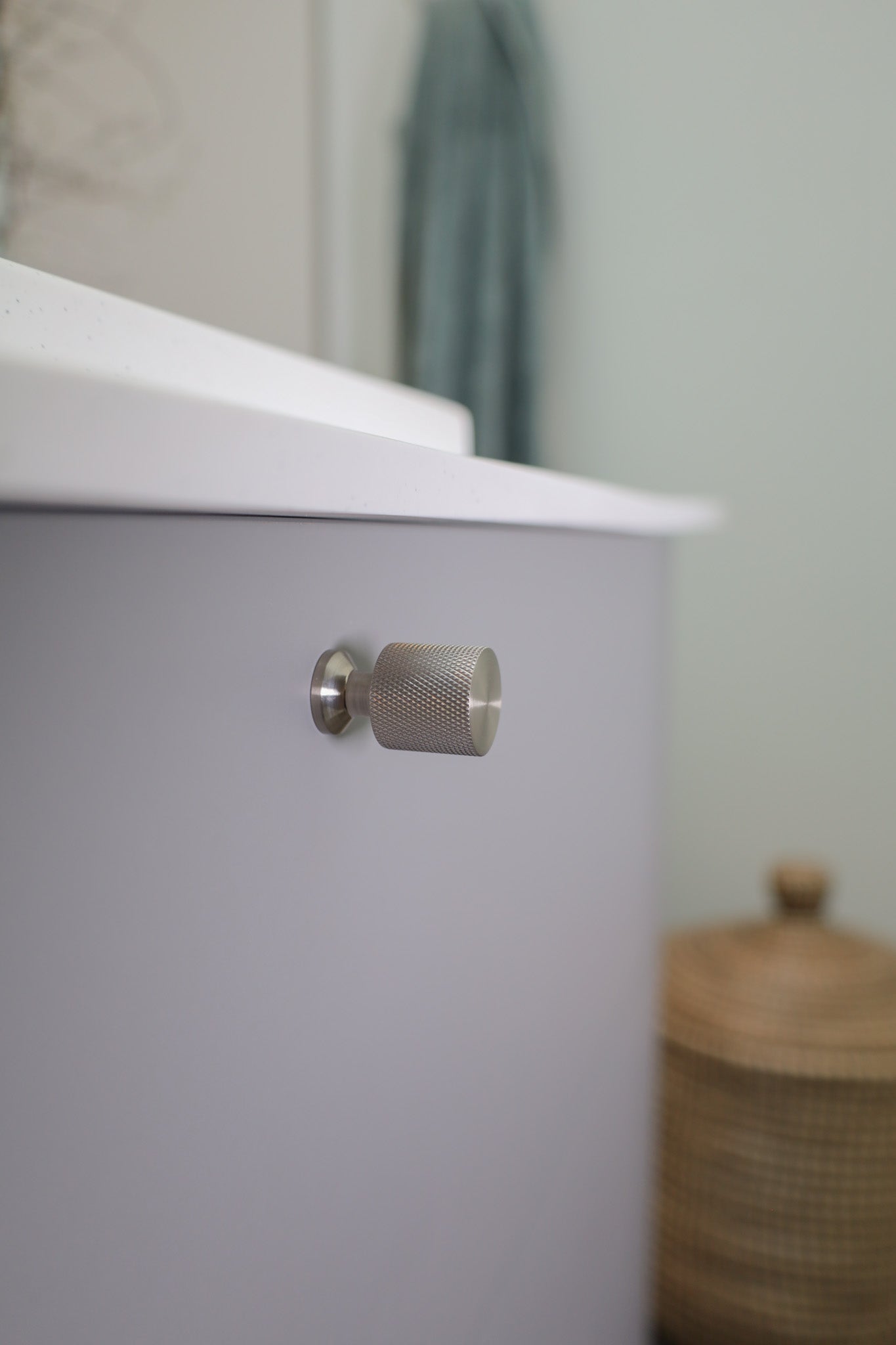 Nyboder • Møbelknop med diamond cut, rustfrit stål look