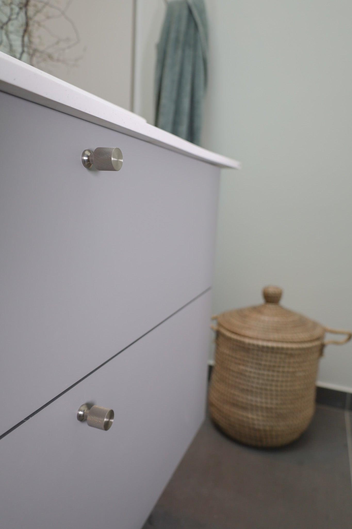 Nyboder • Møbelknop med diamond cut, rustfrit stål look