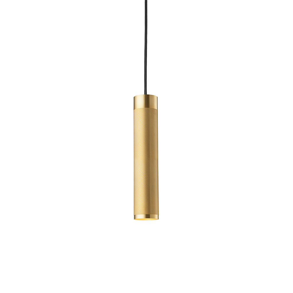 Patrone Pendel Long lampe i messing med diamond cut mønster designet af Kasper Thorup (Thorup Copenhagen).