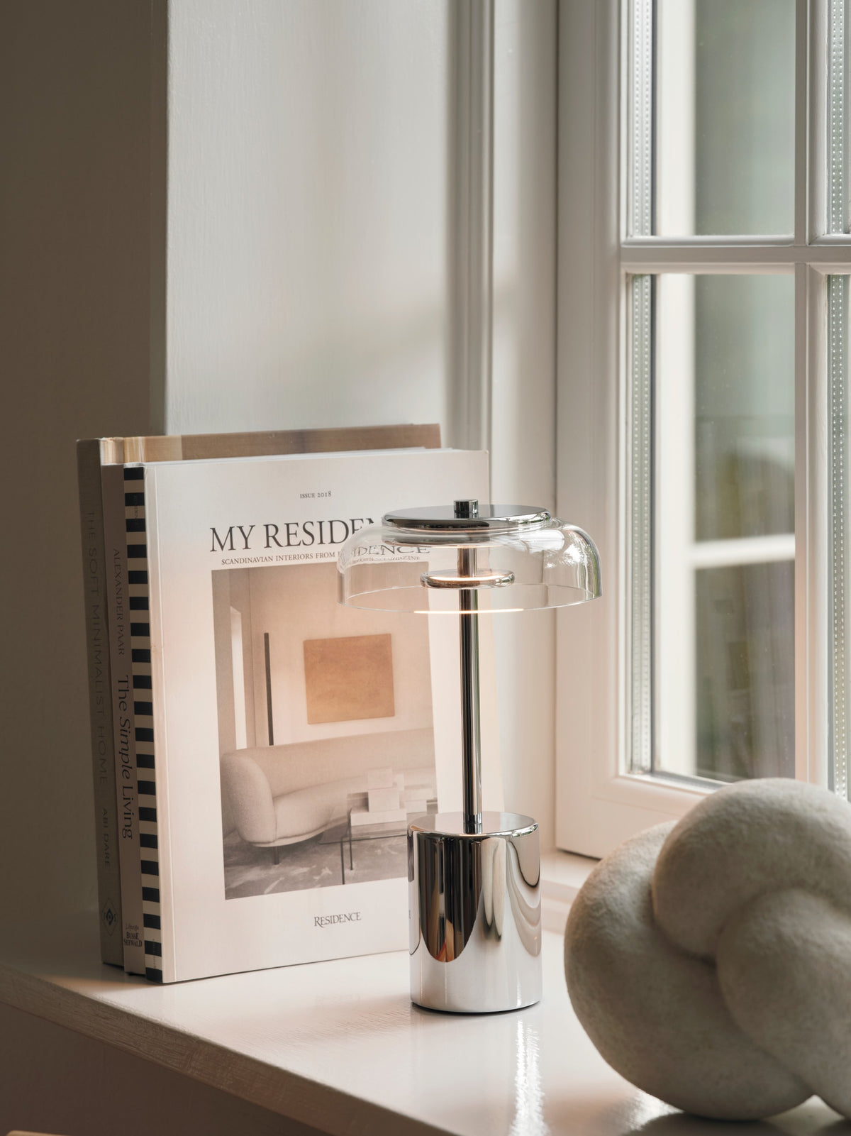 Blossi Table Mini, portable bordlampe, chrome • NUURA - Copenhagenhomedesign