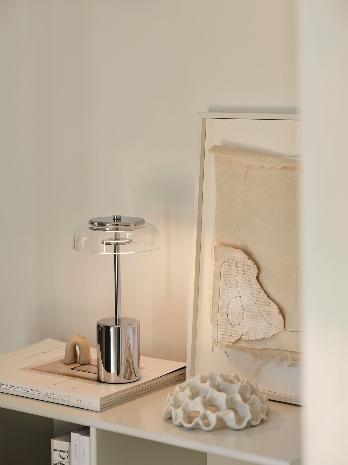 Blossi Table Mini, portable bordlampe, chrome • NUURA - Copenhagenhomedesign