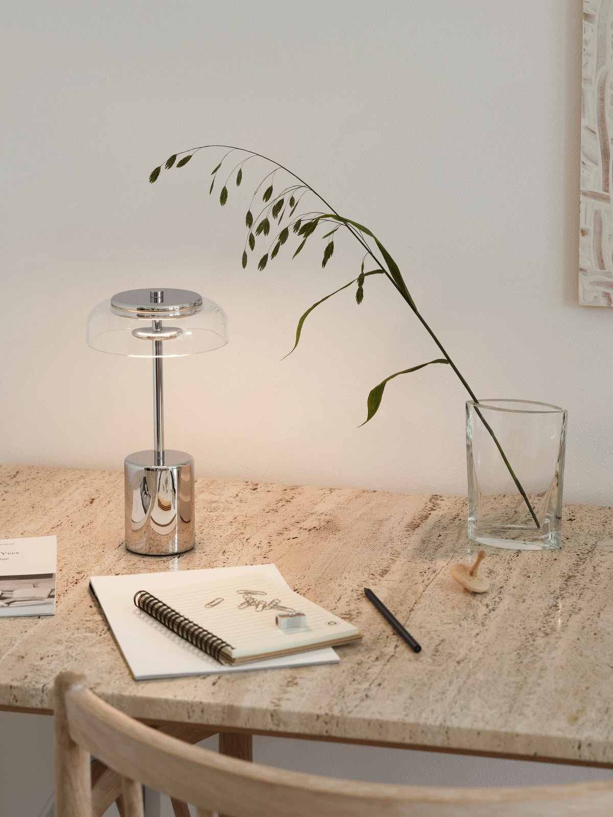 Blossi Table Mini, portable bordlampe, chrome • NUURA - Copenhagenhomedesign