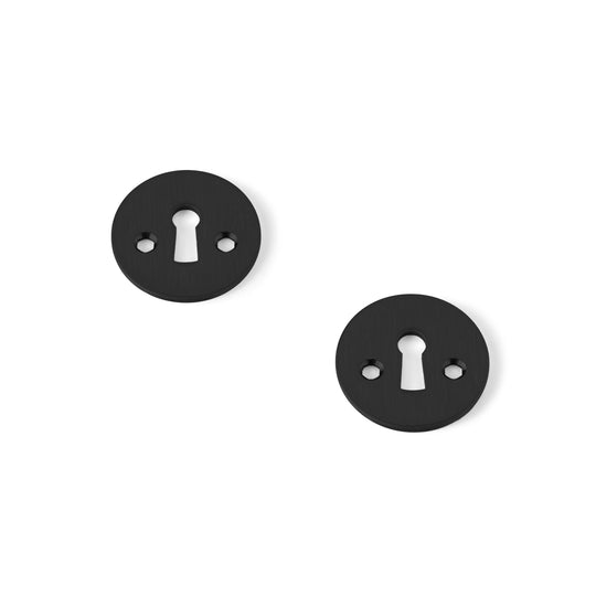 Nøgleskilt - Gammeldags, mat sort (RAL 9005), passer bl.a. til Arne Jacobsen dørgreb • d line