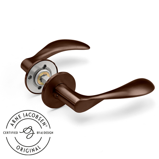 Arne Jacobsen dørhåndtag - AJ111 dørgreb i bronze, stor model med snap-on cover • d line