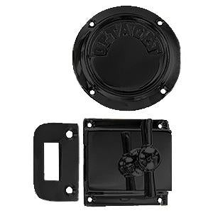 Toiletlås DSB m/markering til udadgående døre, sortlakeret  • KYNER & Co