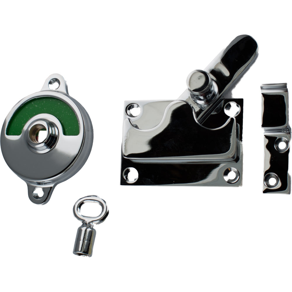 Toiletlås 1018 m/markering til indadgående døre, blank forkromet  • KYNER & Co