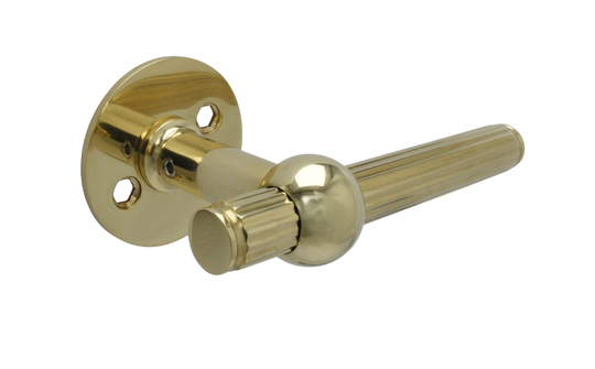 Dørhåndtag Rex inkl. roset, poleret blank messing uden lak  • KYNER & Co