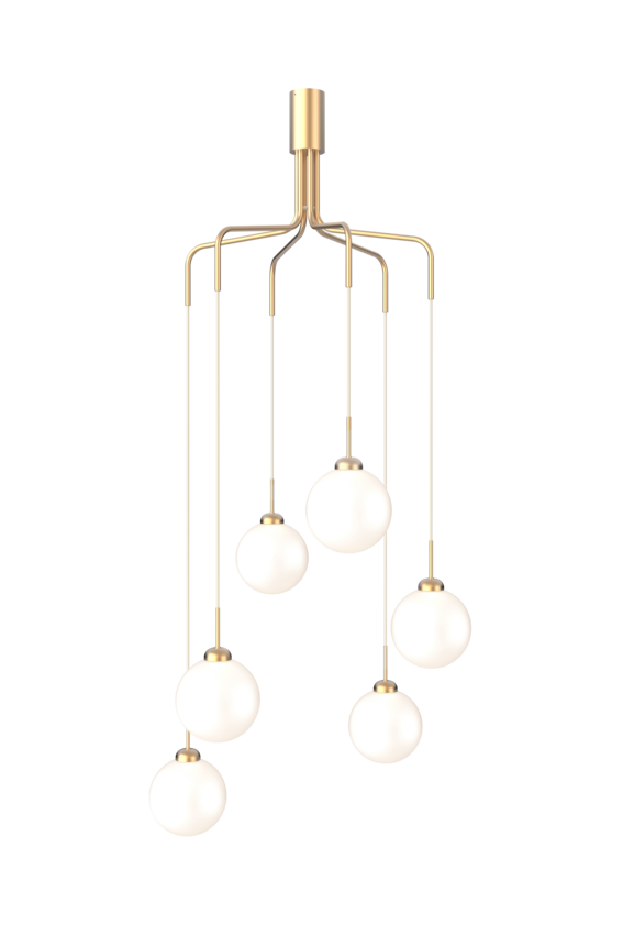 Apiales Cluster 6 lysekrone, brushed brass / opal • NUURA