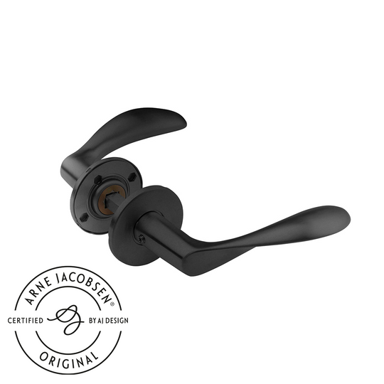 Arne Jacobsen dørhåndtag - AJ97 dørgreb, sort (PVD sort), lille model med snap-on cover  • d line