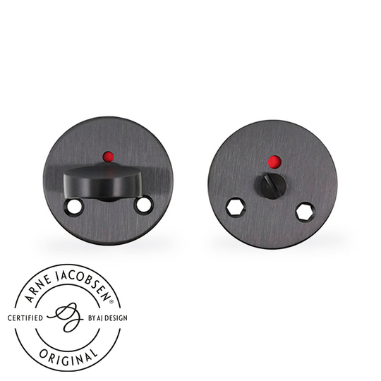 Arne Jacobsen toiletbesætning, sort (PVD sort) med rød/hvid markering • d line