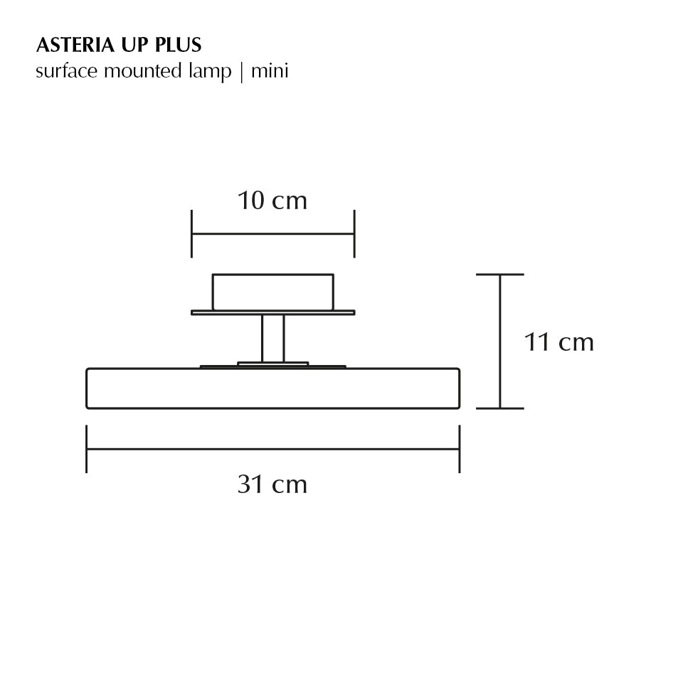 Asteria Up Plus loftlampe, grå og messing • UMAGE