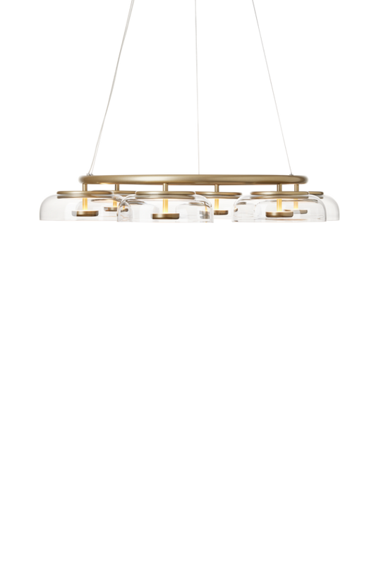 Blossi 6 lysekrone, nordic gold / clear • NUURA