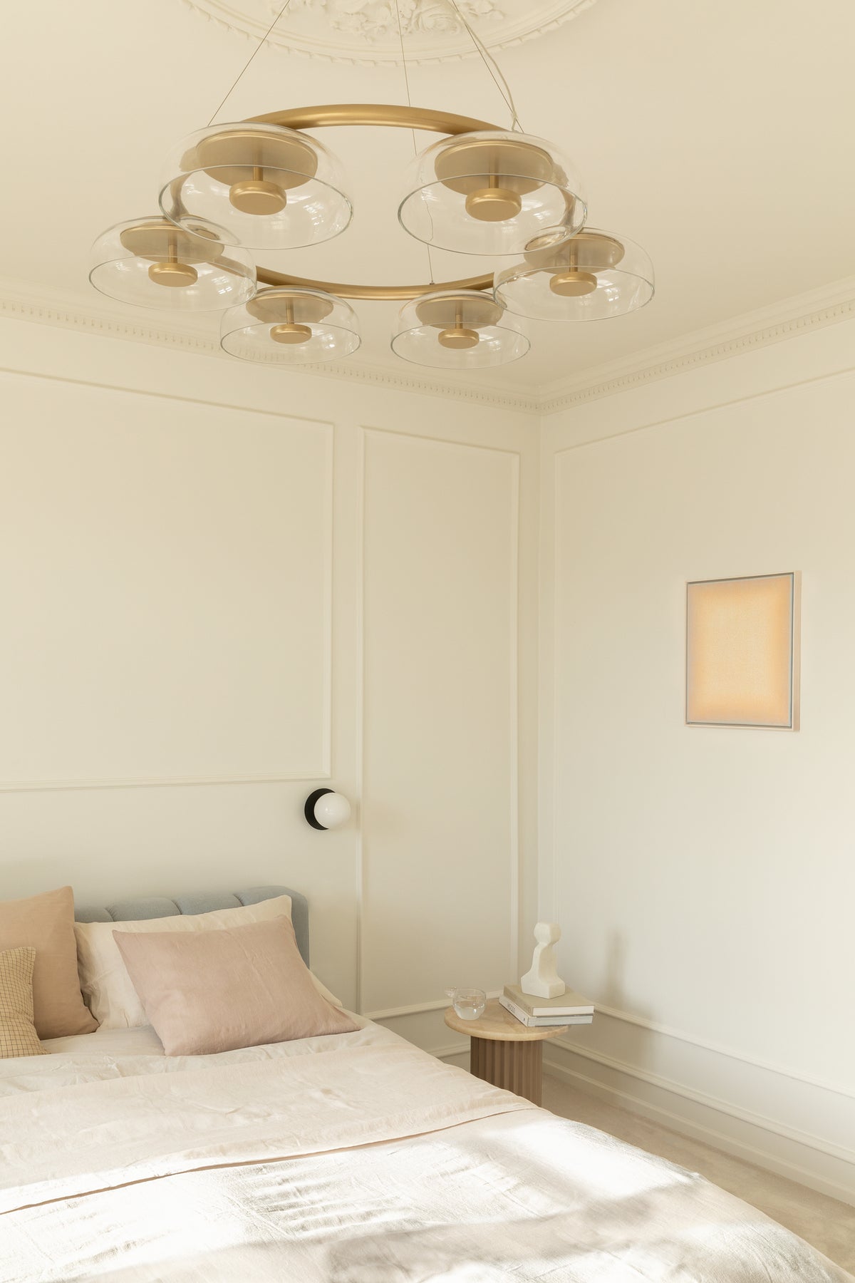 Blossi 6 lysekrone, nordic gold / clear • NUURA - Copenhagenhomedesign