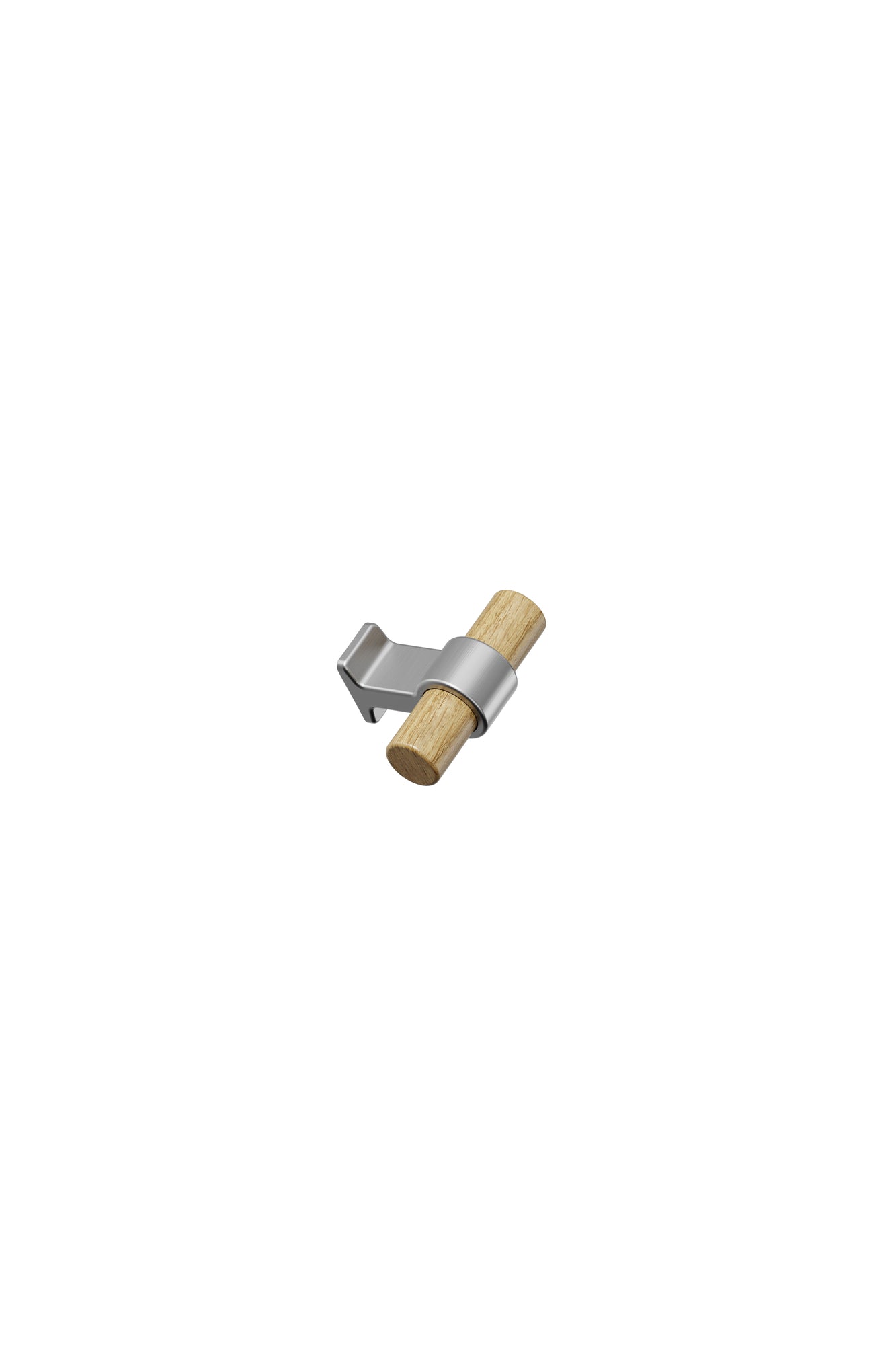 BOND WOOD knop, egetræ og rustfrit stål look (inox look) • Furnipart
