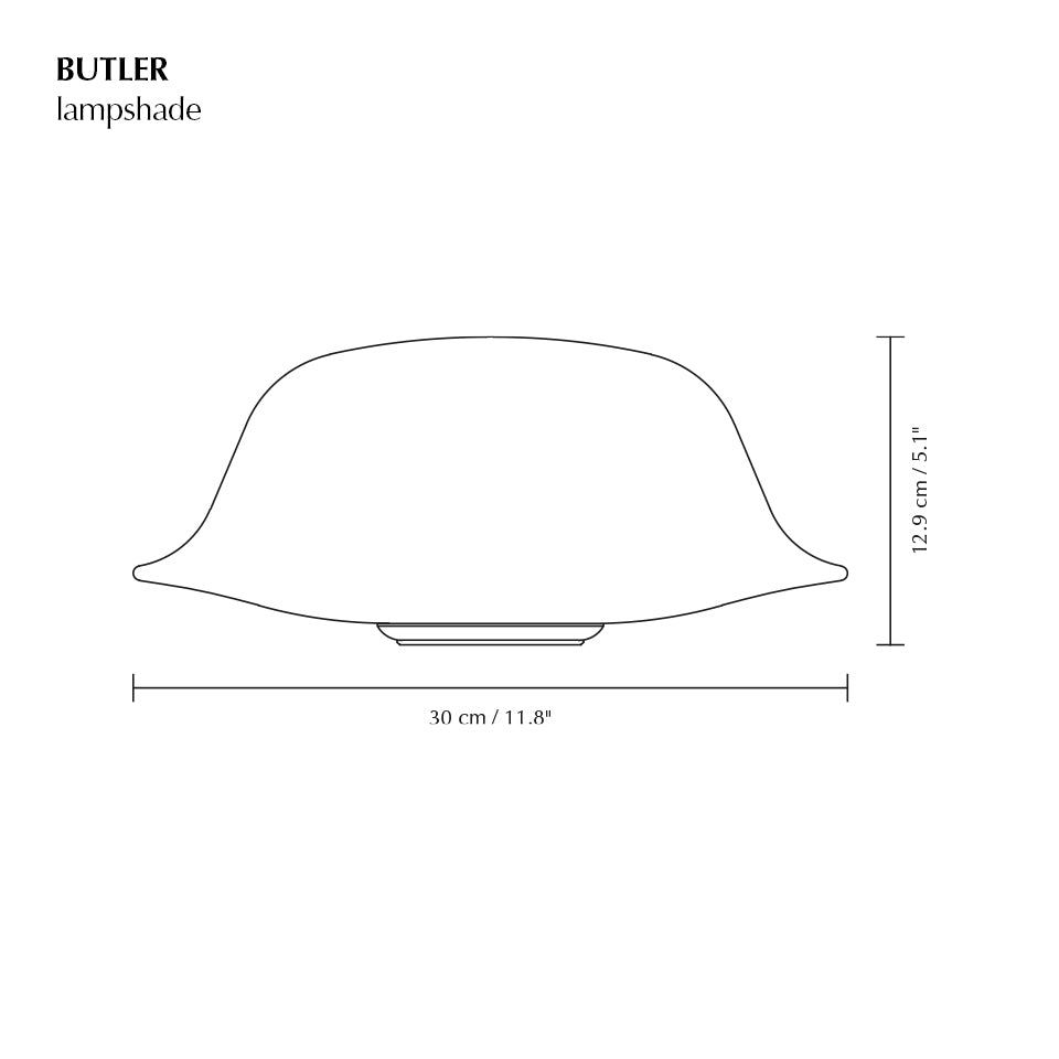 Butler bordlampe, hvid og børstet stål look • UMAGE