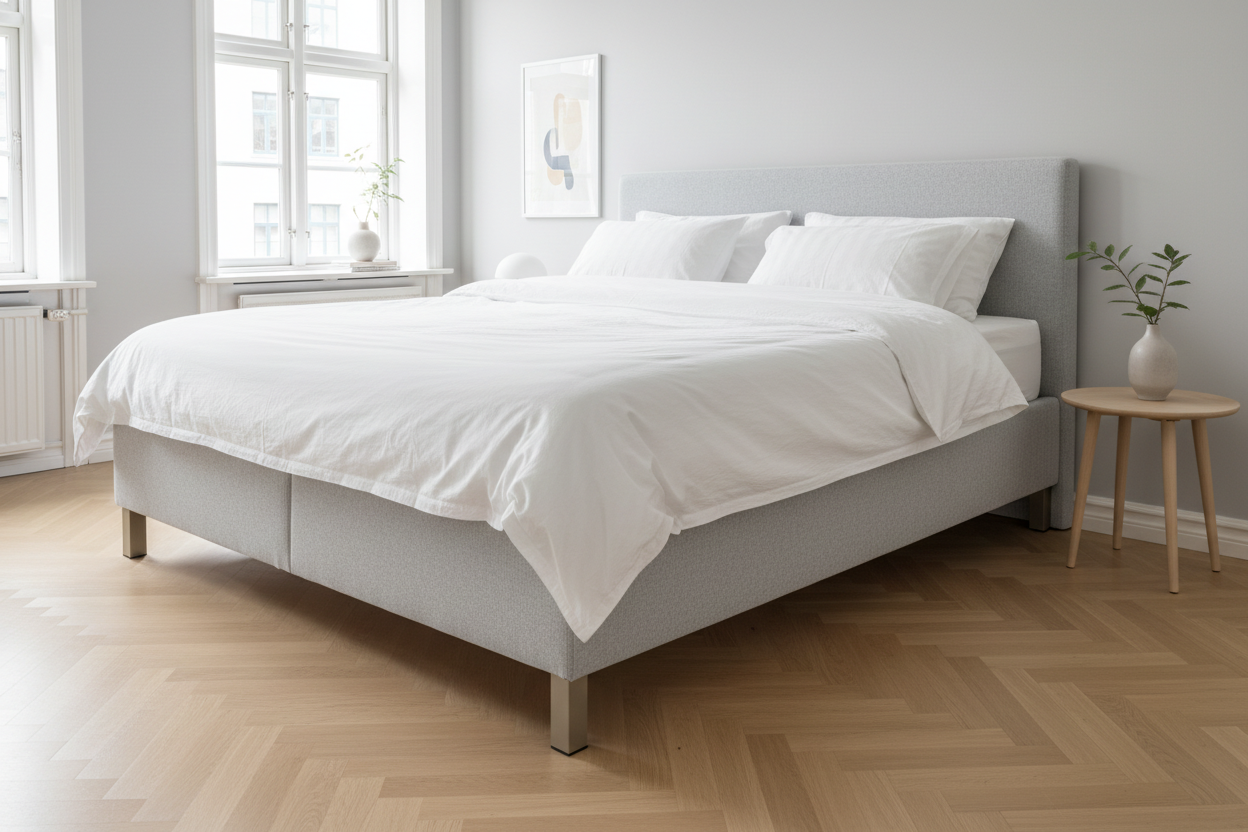 Sengeben / sofaben SQUARE, rustfrit stål look (4 stk.)