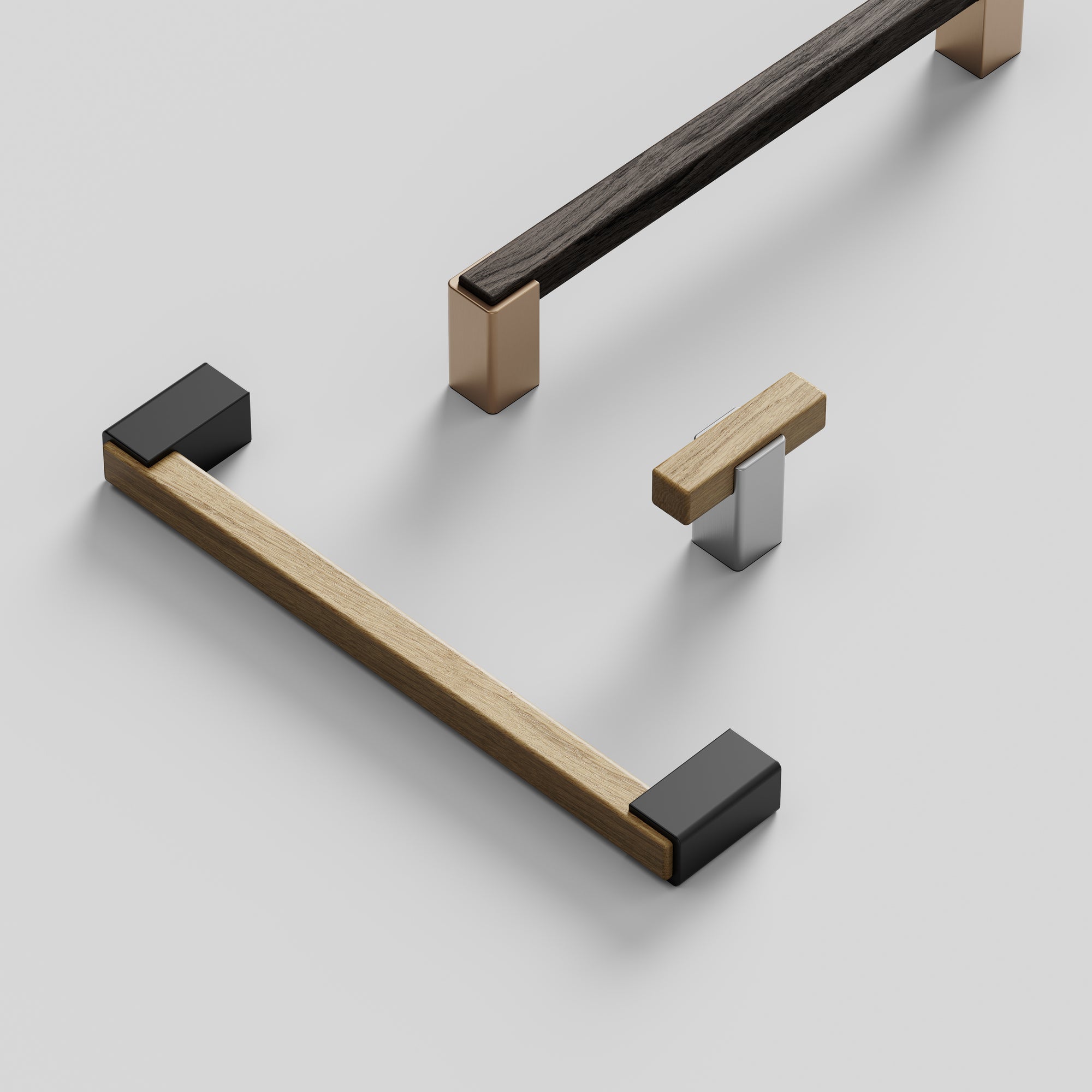 SEGMENT greb, egetræ og mat sort • Furnipart