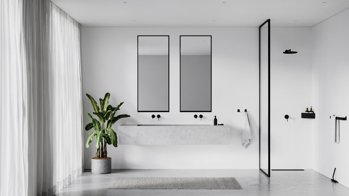 Brusehylde hjørne, sort • NICHBA - Copenhagenhomedesign