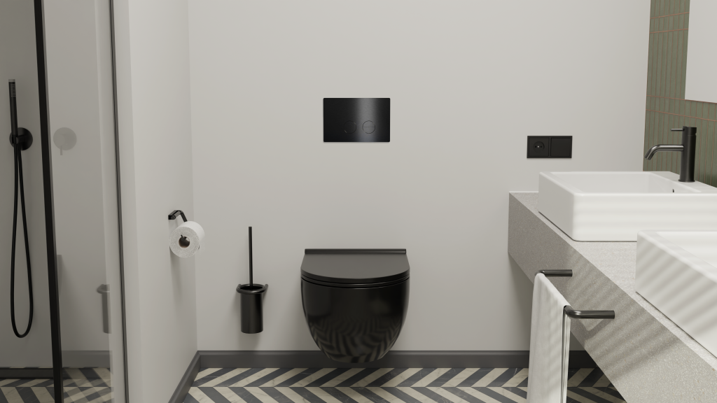 Toiletrulleholder, sort (charcoal) • d line