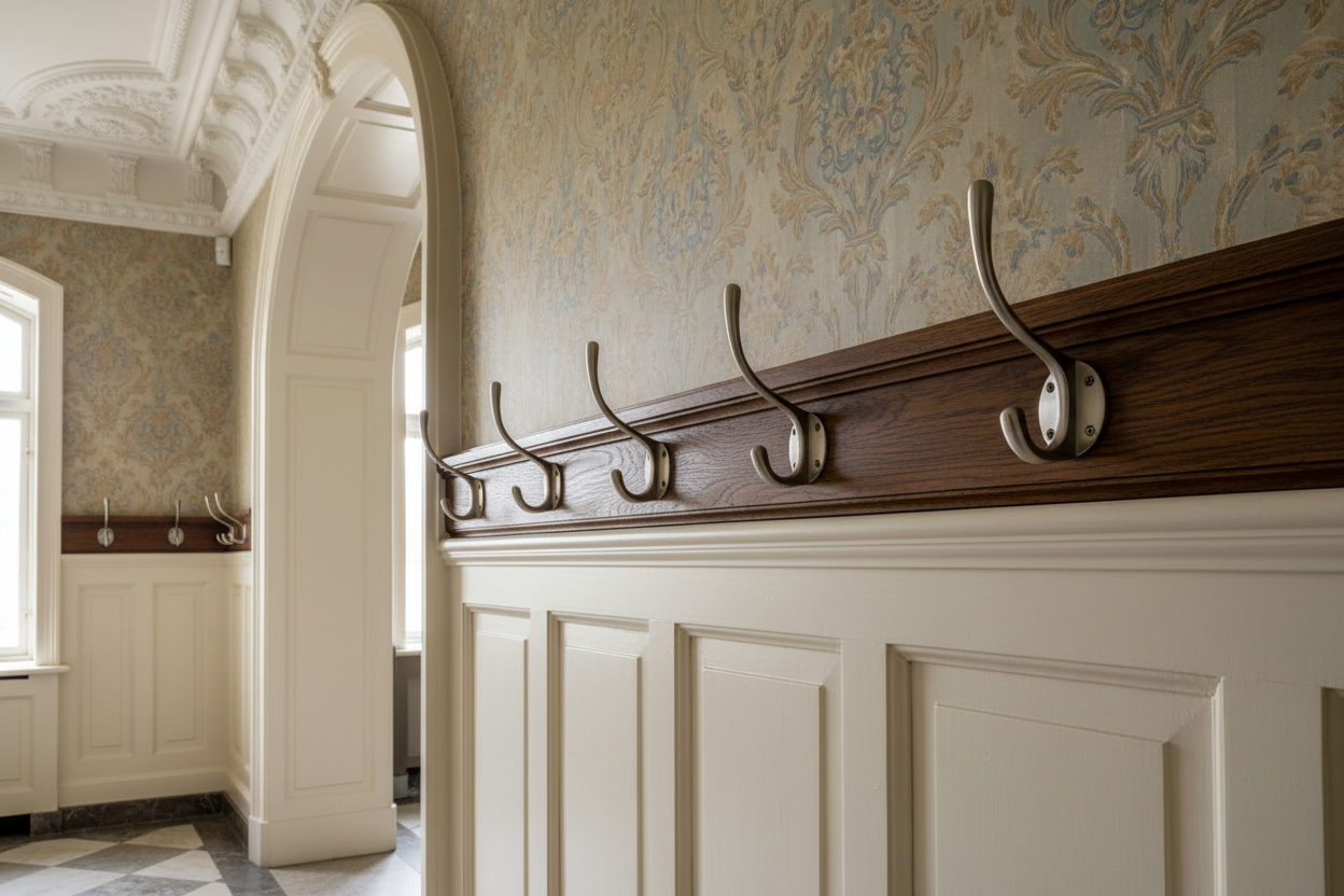 Göteborg • Hattekrog i messing i satinforniklet 120 mm