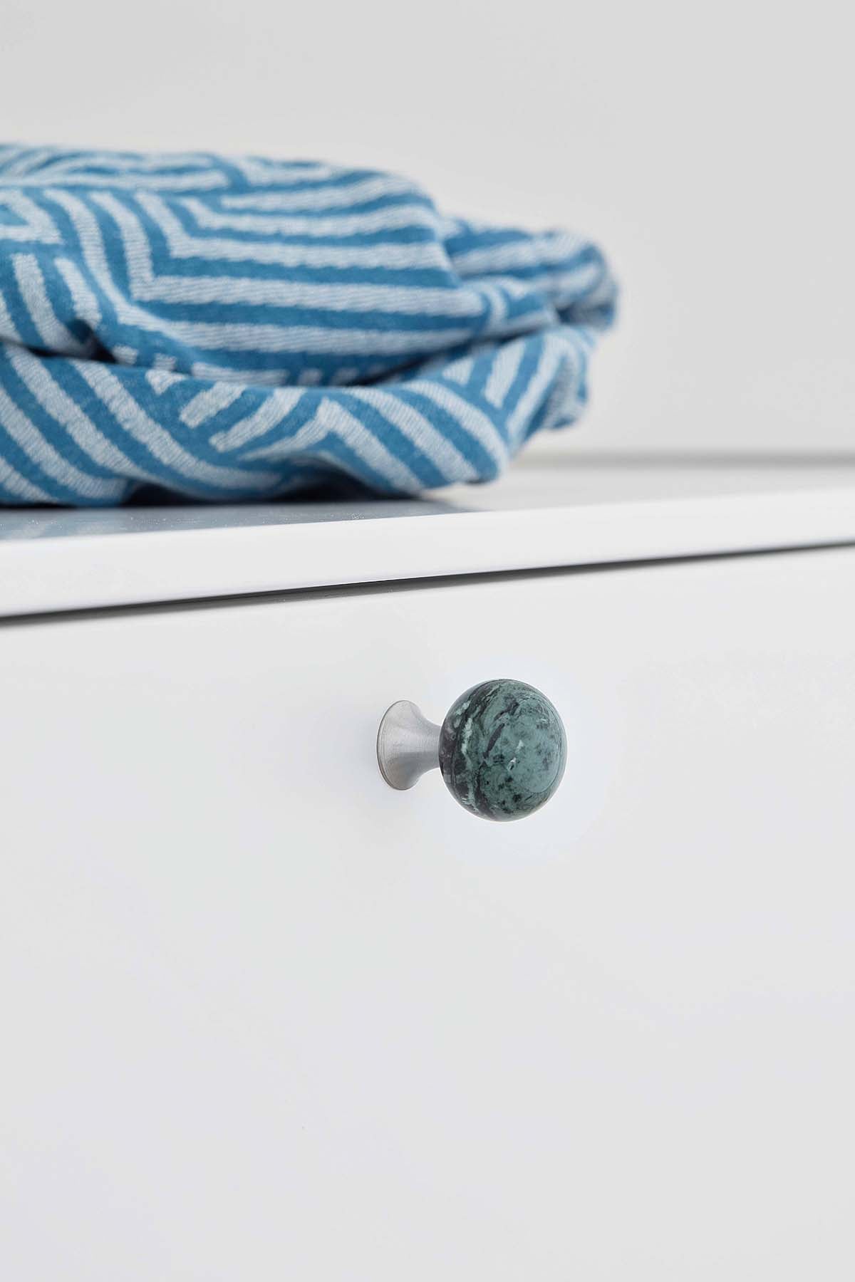 BEAD Straight knop, marmor, grøn • Furnipart