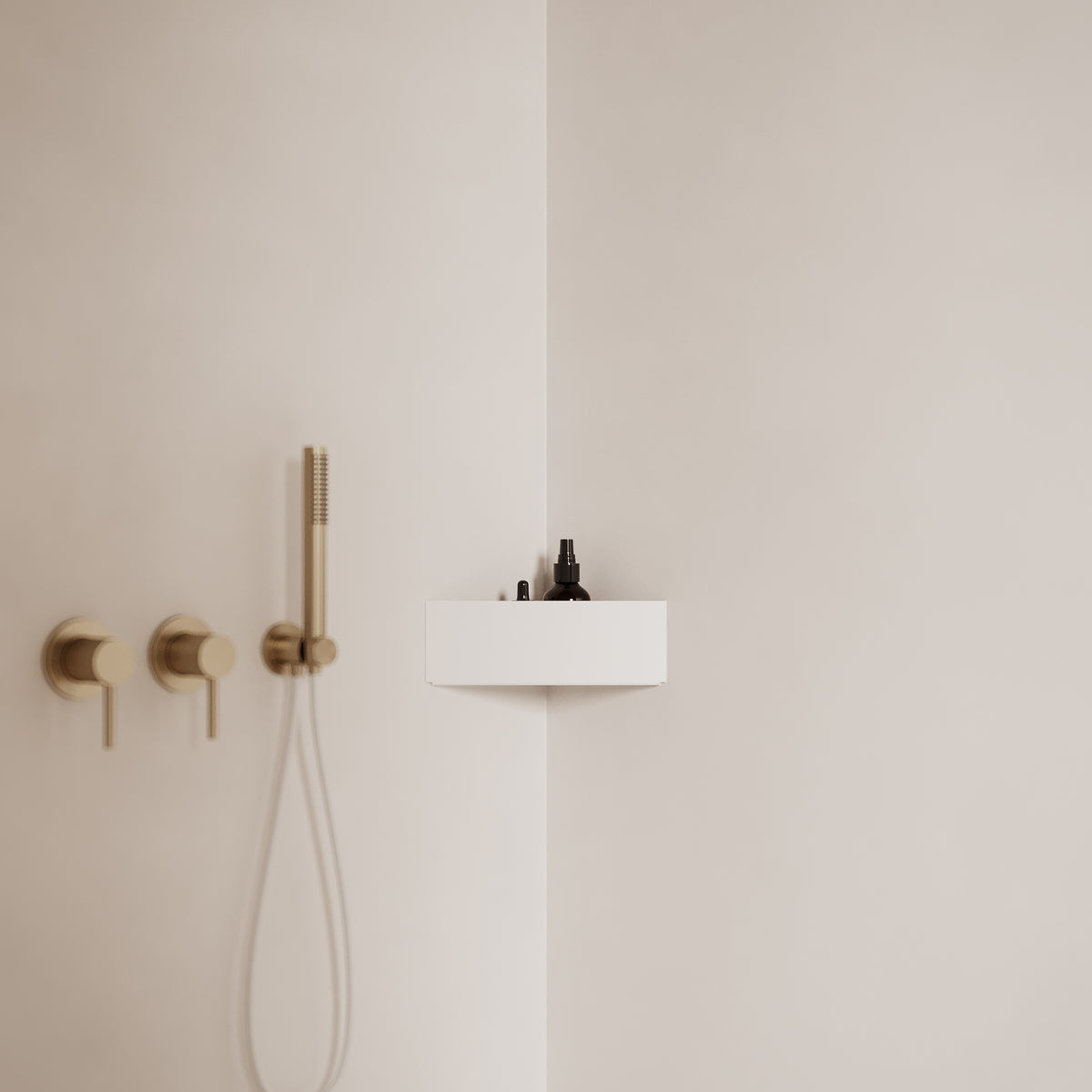 Brusehylde hjørne, hvid • NICHBA - Copenhagenhomedesign