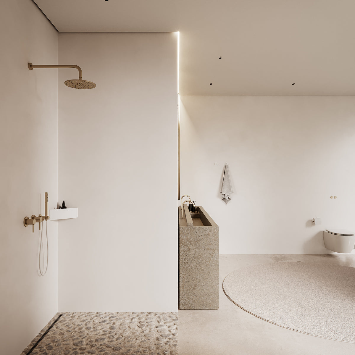 Brusehylde hjørne, hvid • NICHBA - Copenhagenhomedesign