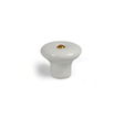 Porcelænsknop i hvid porcelæn med messingskrue, 36 mm - Lyngby • Chr. Jørgensen
