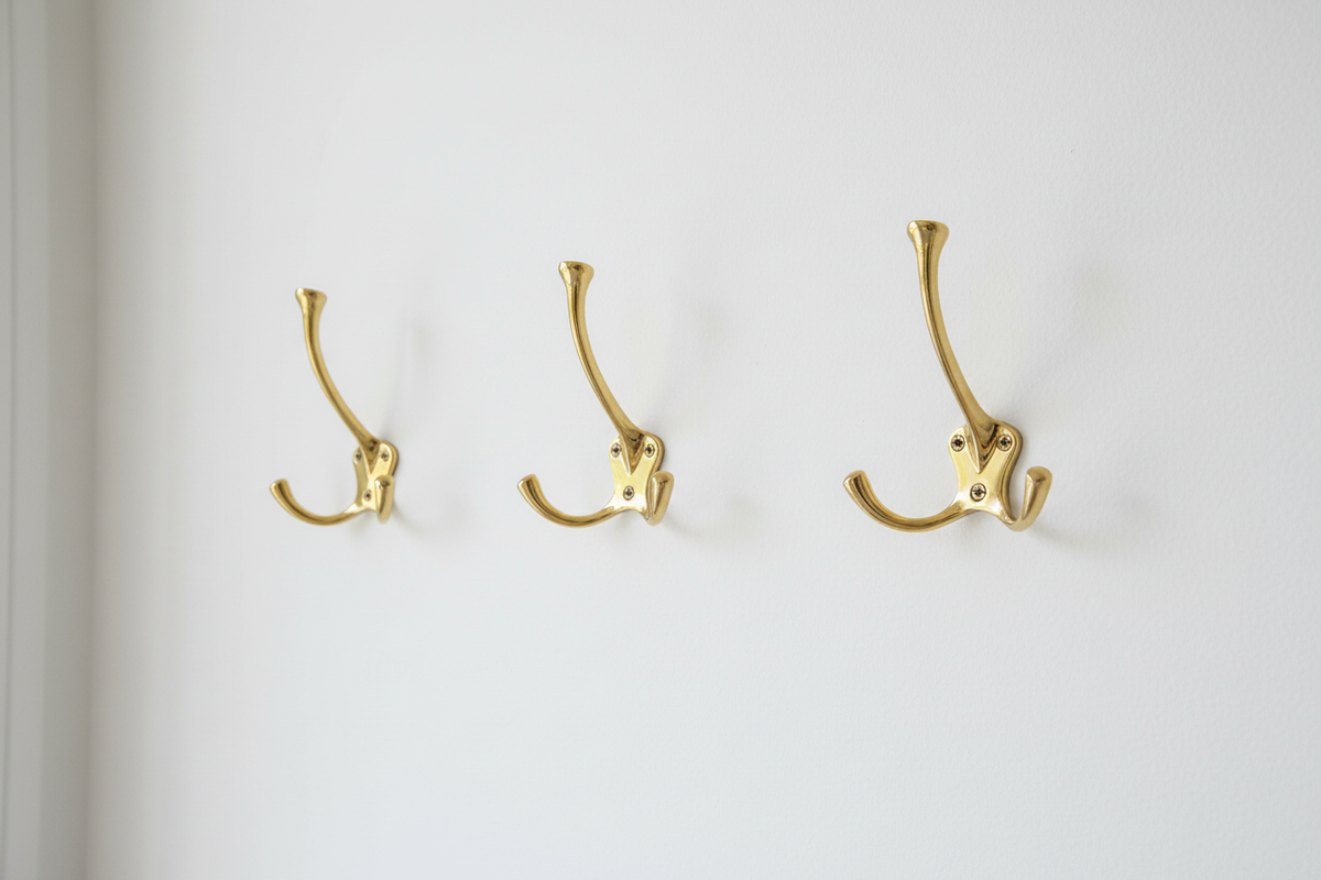 Kungsholmen • Hattekrog dobbelt, blank messing m/lak 111 mm - Copenhagenhomedesign
