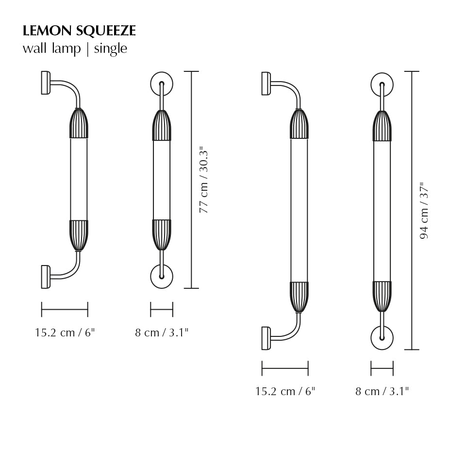 Lemon Squeeze Wall Single, væglampe, messing • UMAGE