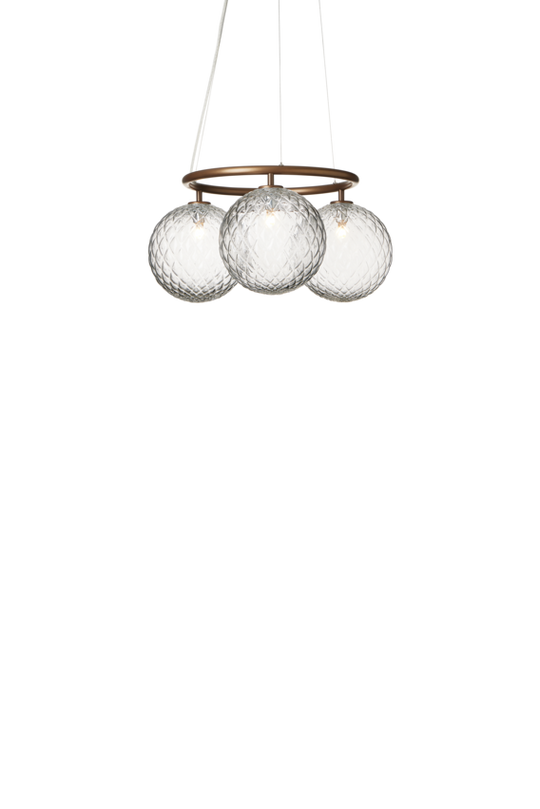 Miira 3 Circular lysekrone, dark bronze / optic clear • NUURA