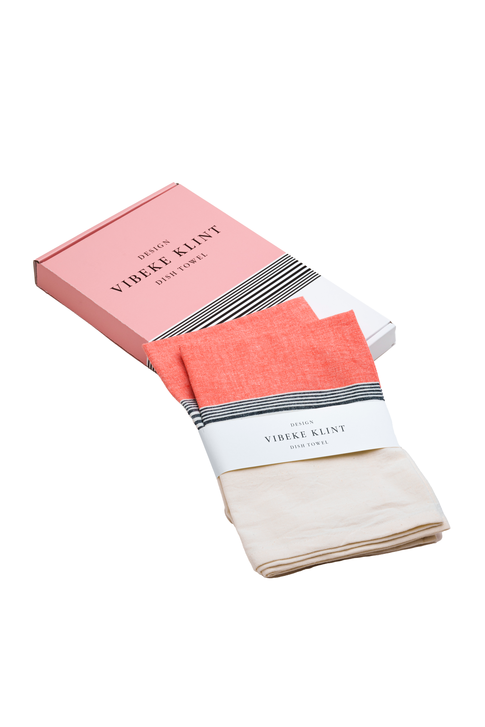 Tea towels, viskestykker (2 stk.), rosa/sort/hvid • NORDICMODERN - Copenhagenhomedesign
