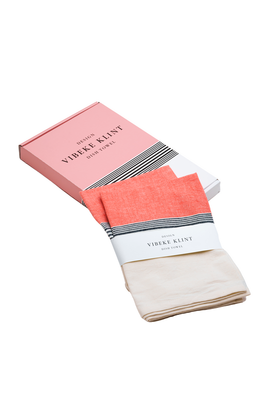 Tea towels, viskestykker (2 stk.), rosa/sort/hvid • NORDICMODERN