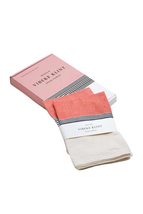 Viskestykker (2 stk.), rosa/sort/hvid • NORDICMODERN