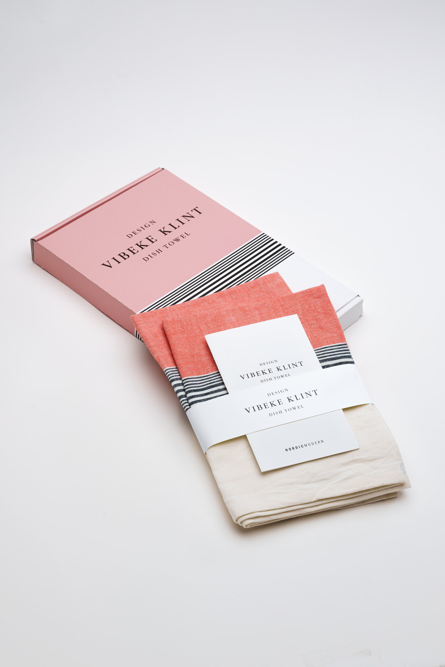Tea towels, viskestykker (2 stk.), rosa/sort/hvid • NORDICMODERN - Copenhagenhomedesign